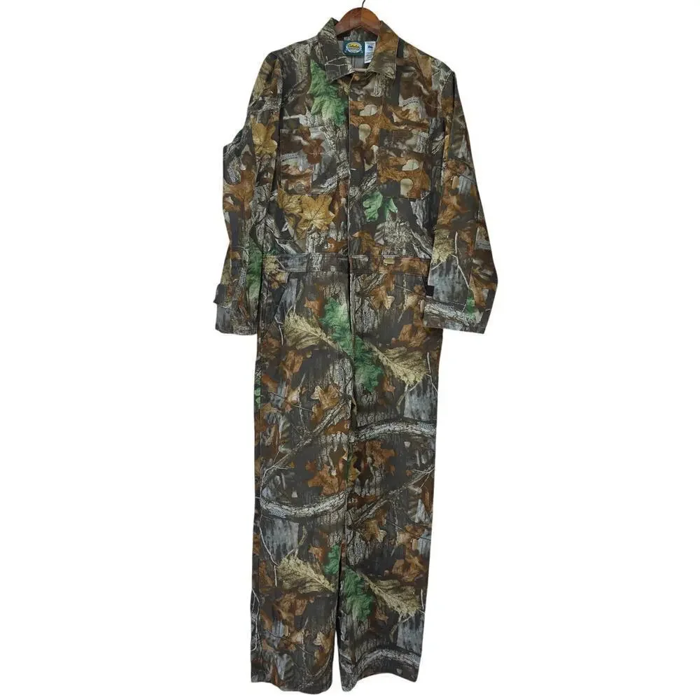 Cabelas Advantage Timber Camo Hunting Coveralls Jumpsuit Size L